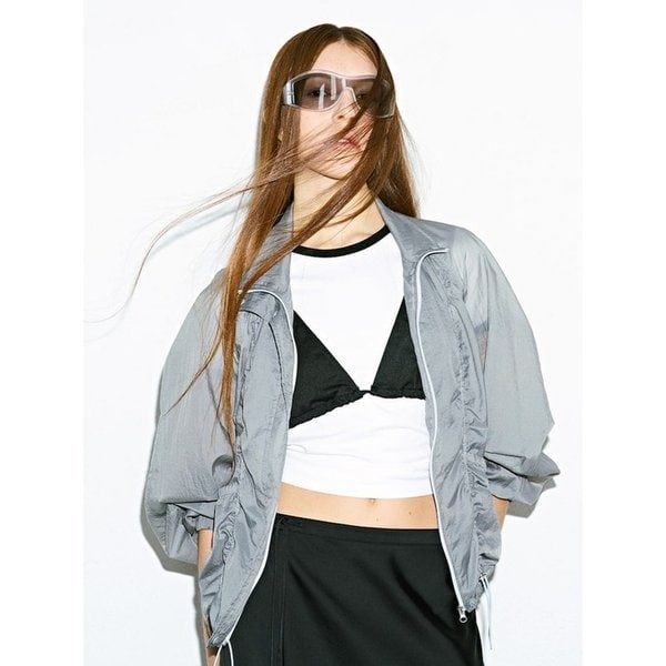 Sheer High Neck Jumper  Grey (KE6539M013)
