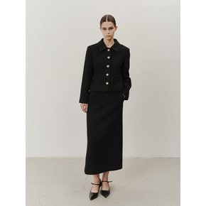 TVF WOOL BOUCLE TWEED SKIRT_2COLORS