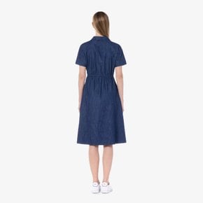 24SS  라코스테 여성  데님라이크 반팔 셔츠 드레스 (EF106E-54G_L99)  블루