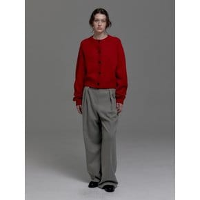 WOOL BLEND TWO TUCK SEMI WIDE PANTS