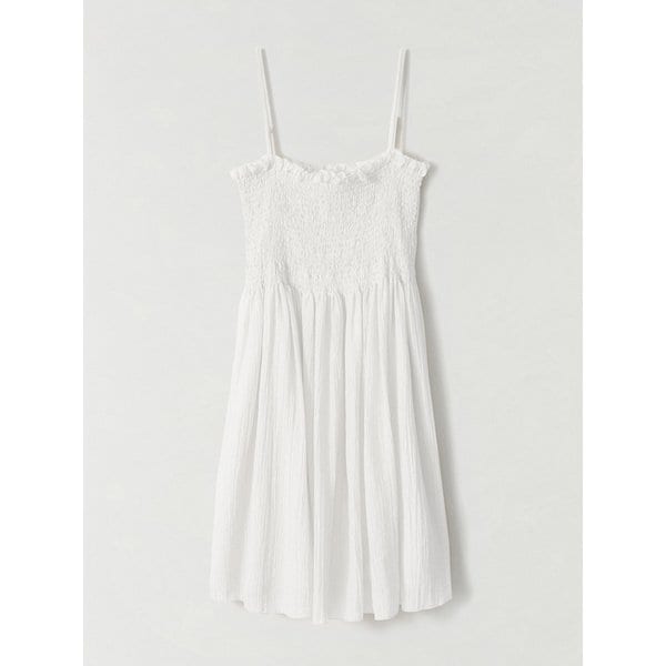 [리퍼브] 스모킹 미니 드레스 WHITE