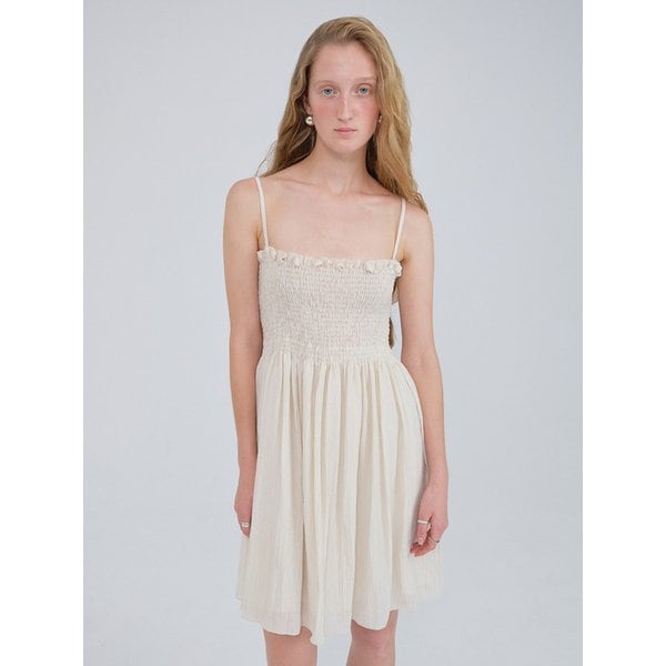 [리퍼브] 스모킹 미니 드레스 WHITE