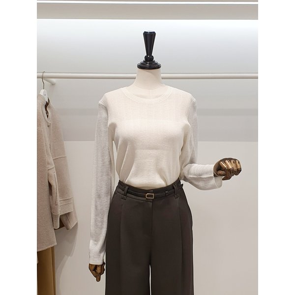 [파주점] 쥬크 주크 울혼방 블럭배색 골지 니트 V261KSK906