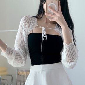시스루볼레로 스카시 골지 니트 숏가디건_M4920