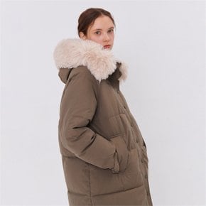 ECO FUR LONG PADDING KHAKI