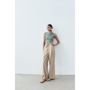 우먼 ZARA 자라 스플릿 레더 크록스 버클 8710795