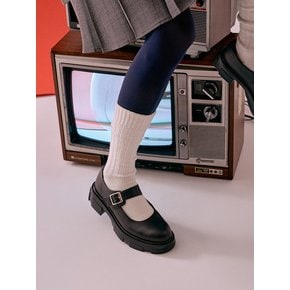 4311-BLACK 여성 메리 제인 청키힐