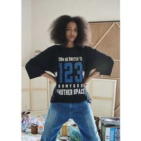넘버 123 7부 티셔츠(블랙)_SXF1TS17BK