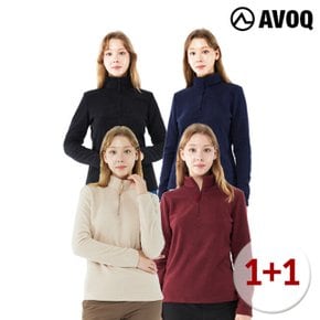 플리스 하프집업 티셔츠 1+1 (여성)