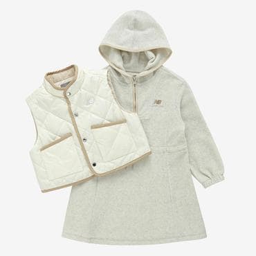 뉴발란스키즈 Cozy Winter_패딩조끼 2in1 플리스 원피스 (NK9KE4408G)