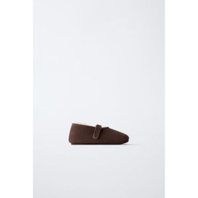 ZARA 자라 키즈 레더 라인 발레 플렛 슈즈 브라운 8012830700 8012830 1439685