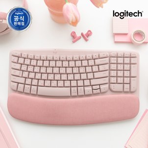 Logitech 로지텍 코리아 WAVE KEYS 로즈핑크 인체공학 무선 블루투스 키보드