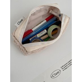 round pencilcase _ Corduroy coconut