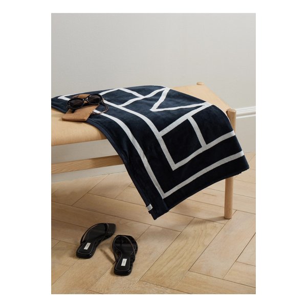 테리 코튼 자카드 비치 타월 네이비 46376663162874074