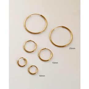 [925 Silver] Basic hoop ring earring (3color) E 189