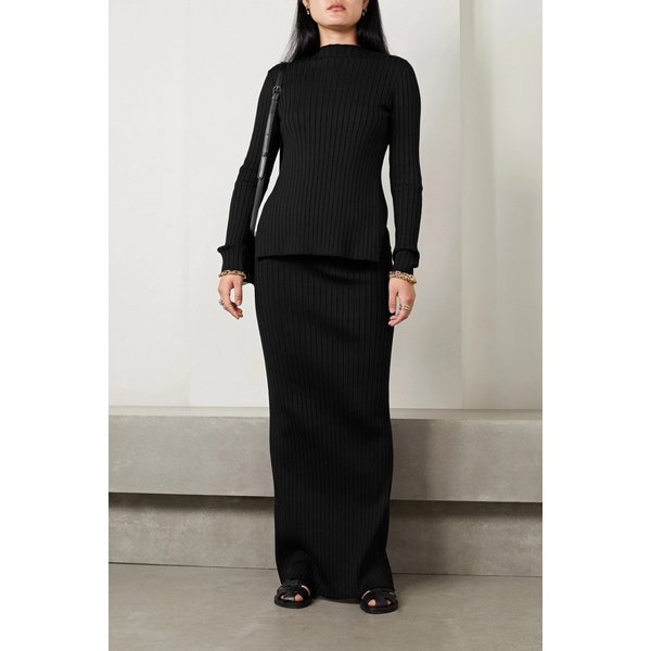 애시 오픈 백 골지 실크 스웨터 블랙 1647597310138656