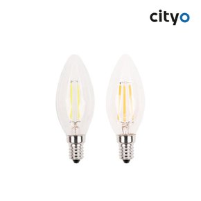 LED 투명 촛대구 3W E14 주광색 전구색 조명