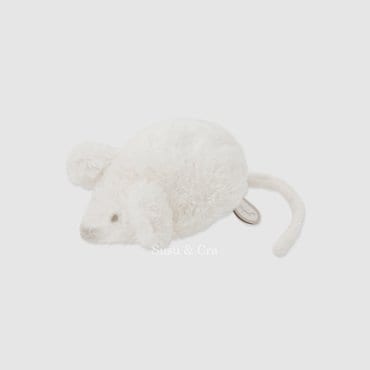 슈슈앤크라 [DIMPEL] MAUDE 마우스 딸랑이 (14cm) ㅡ 화이트