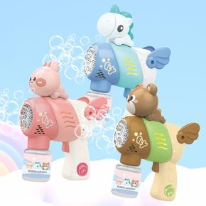 불빛나는 LED 터보 자동 버블건 + 버블 용액 2개 세트