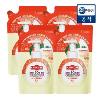 랩신 컬러체인징 피치 핸드워시 리필 450ml x 4개