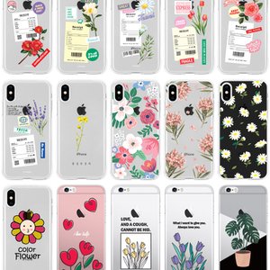  아이폰13 프로 맥스 미니 봄 꽃 플라워 패턴 디자인2 클리어 투명 젤리 휴대폰 케이스