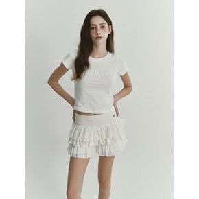 LACE JERSEY CANCAN SKIRT (IVORY)