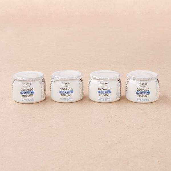 상하목장 유기농 그릭요거트 무가당 플레인80g*4