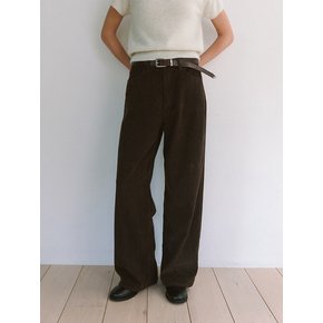 Corduroy Wide Fit Pants - Brown