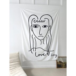 라도노추추 Love Line - Hong 드로잉 패브릭 포스터