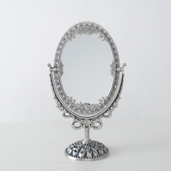 거울 탁상거울 퀸스주석 엔틱 양면탁상거울타원형-소