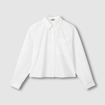 JAJU 여 포플린 긴팔 크롭 셔츠 J116203522001