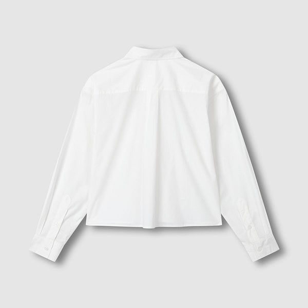 여 포플린 긴팔 크롭 셔츠 J116203522001