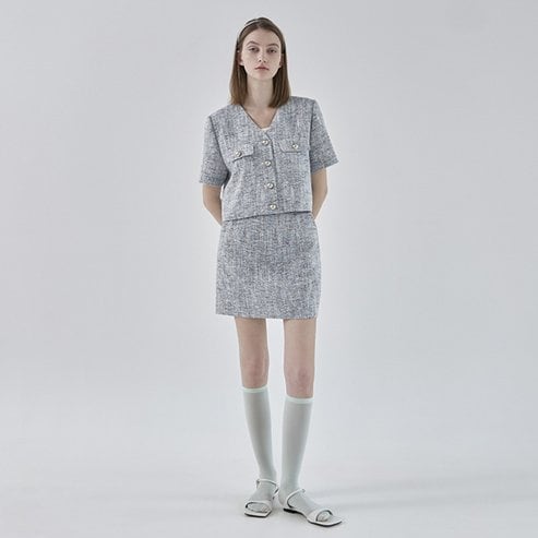 나인(Atelier Nain) (택가:79,000원)프린 셋업 트위드 미니 스커트(SK-4803)