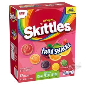 대용량 스키틀즈 개별포장 오리지널 과일맛 42팩 SKITTLES FRUIT SNACKS ORIGINAL