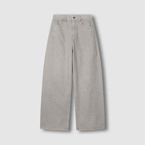 여 와이드 절개 데님 팬츠 (BLUE/ GREY)