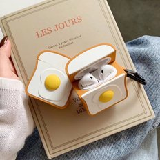 LOFTER 에어팟 에그토스트 3D 실리콘 범퍼케이스+버클 AirPods 프로 1세대 2세대