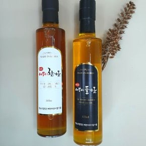 국산 예천어무이참기름2호 (참기름 300ml + 들기름 300ml)