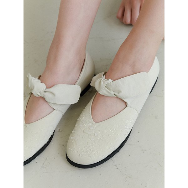 [리퍼브][245]Rain Ribbon Flats_BLACK