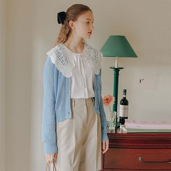 로라로라 NET CARDIGAN LIGHT BLUE