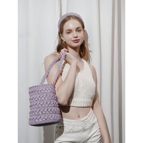 RAFFIA BRAID BUCKET BAG-LAVENDER