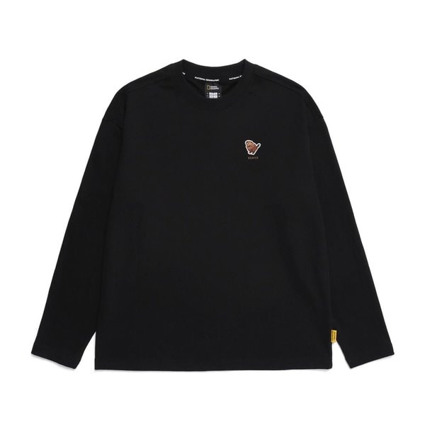 [여주점] N251UTS051 동물 와펜 세미 오버핏 티셔츠 CARBON BLACK