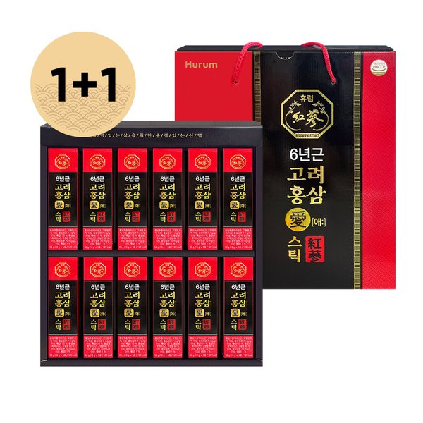 (1+1)6년근 고려 홍삼애스틱 600g (10gX60포)