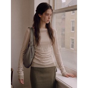 LIGNE OFF SHOULDER LONG SLEEVE SET (SAND BEIGE)