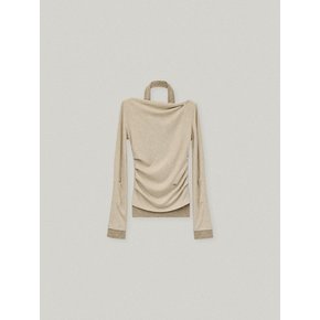 LIGNE OFF SHOULDER LONG SLEEVE SET (SAND BEIGE)