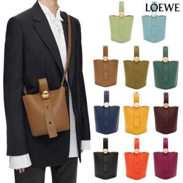  로에베 LOEWE 버킷백 미니 페블 토트 숄더백 가죽