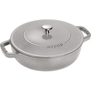 staub [ 26 cm ] IH Braiser 40506-543 스토우브 블레이저 소테판 그레이 큰 양손 주물 할로우