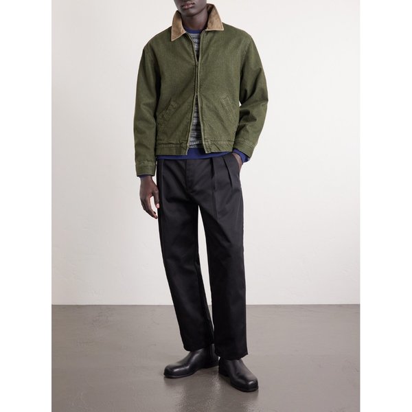 스트레이트 레그 플리츠 트윌 팬츠 46376663163041753