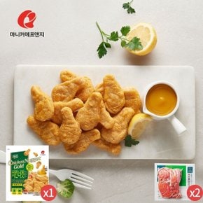 마니커에프앤지 치킨너겟골드 1kg + 허브훈제오리 200g(2봉)