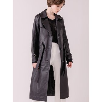 플라스크(FLASK) LAMBSKIN LONG TRENCH COAT-BK