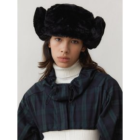 RABBIT HAT - FUR BLACK